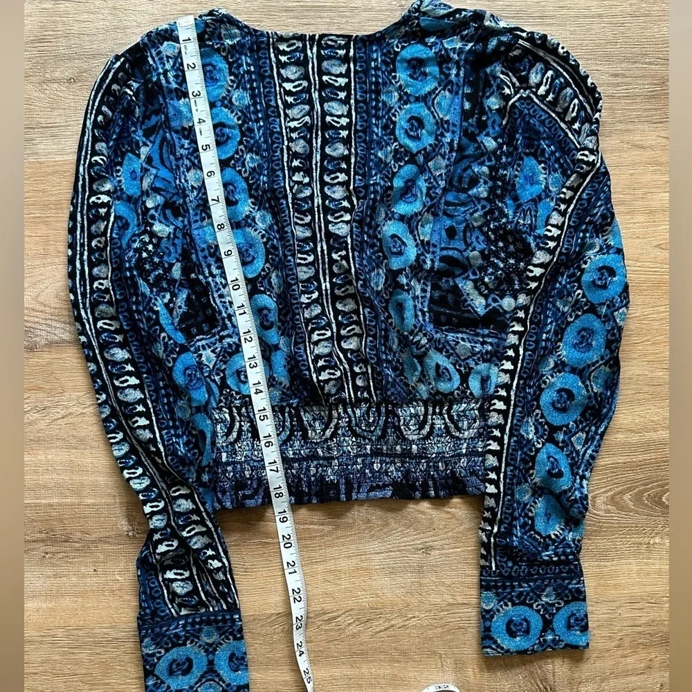 FREE PEOPLE WILD & FREE PAISLEY LONG SLEEVE TOP